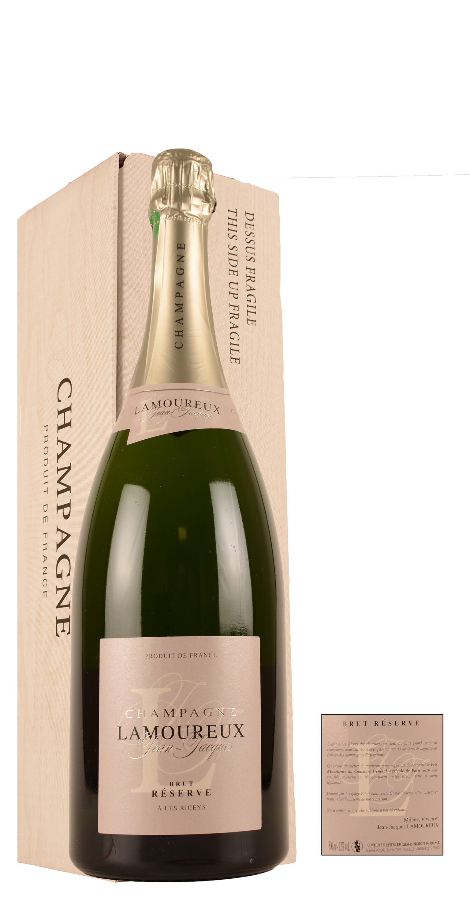 toenemen Sceptisch Gevangene Champagne Lamoureux - Cuvée Réserve - Brut - 100% Pinot Noir MAGNUM - 1,5  Ltr. - Blanc | Het Wijnhuis Smaakshop NL