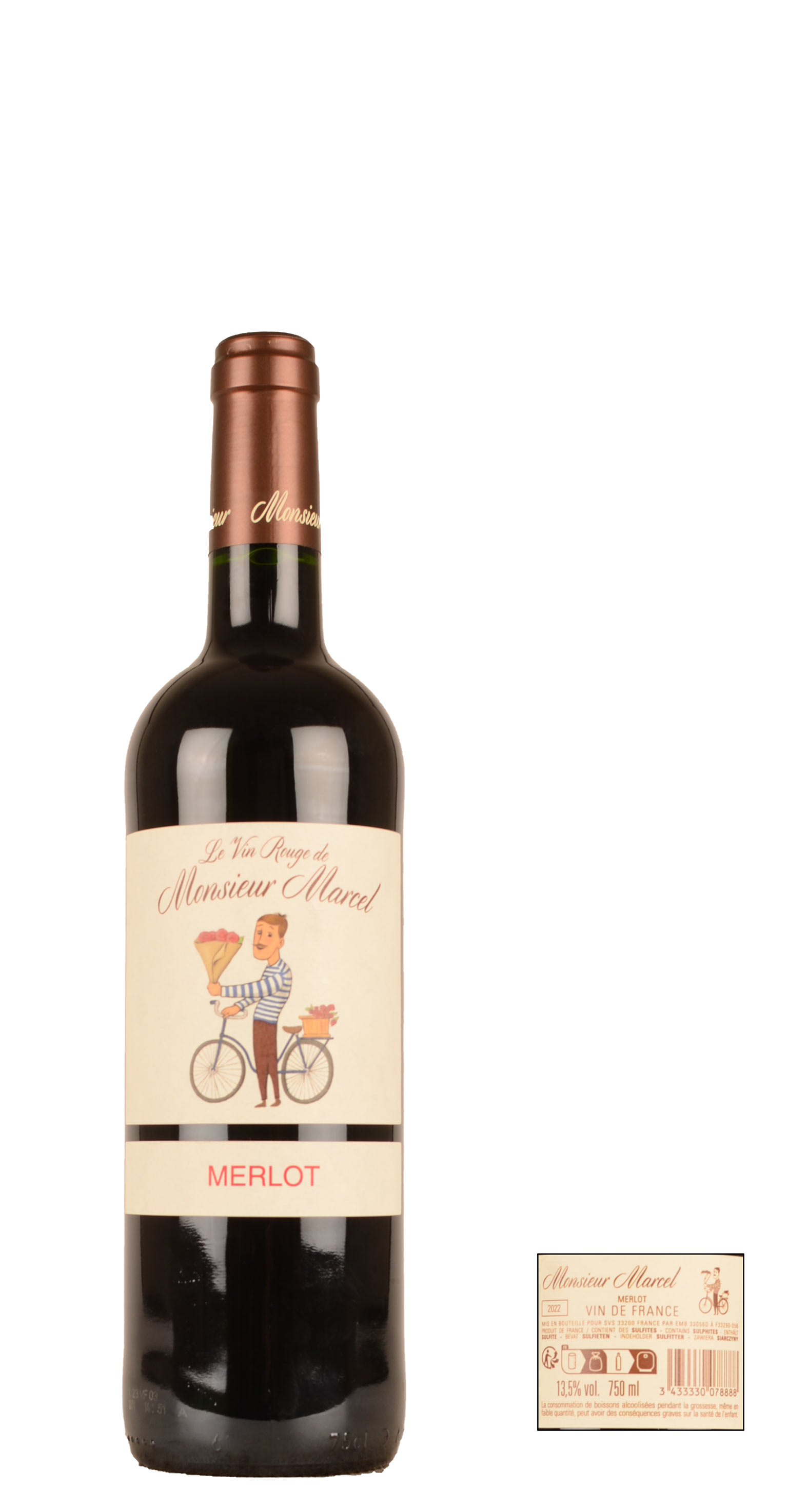 2022 - Monsieur et Mademoiselle - Mr. Marcel - Merlot - 0,75 Ltr