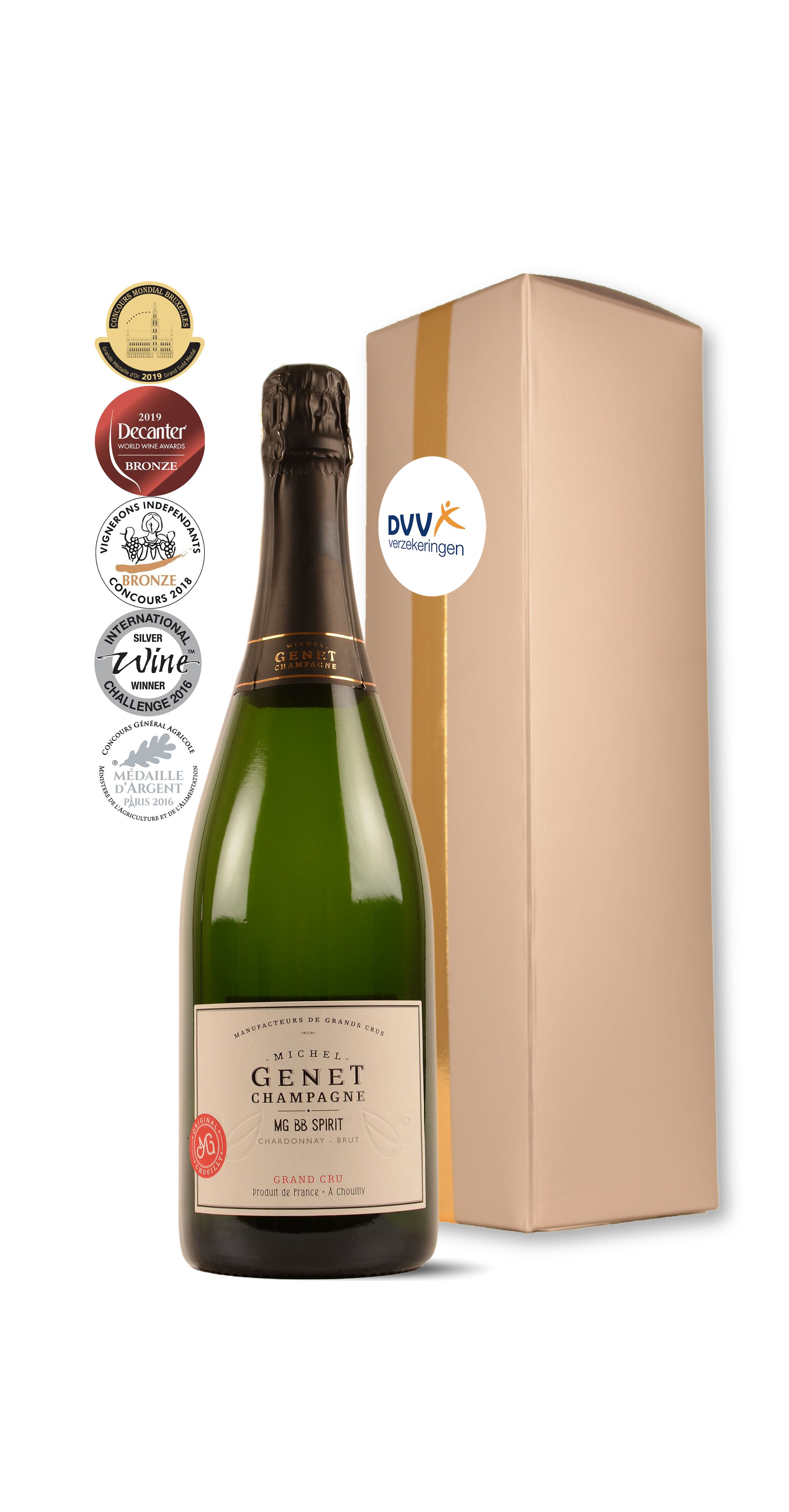 afbeelding van Gift Box Champagne Michel Genet - Blanc de Blancs Grand Cru - SPIRIT (brut esprit)